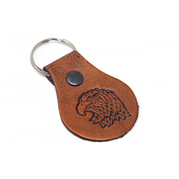Schlüsselanhänger aus Leder - Weißkopfseeadlerkopf